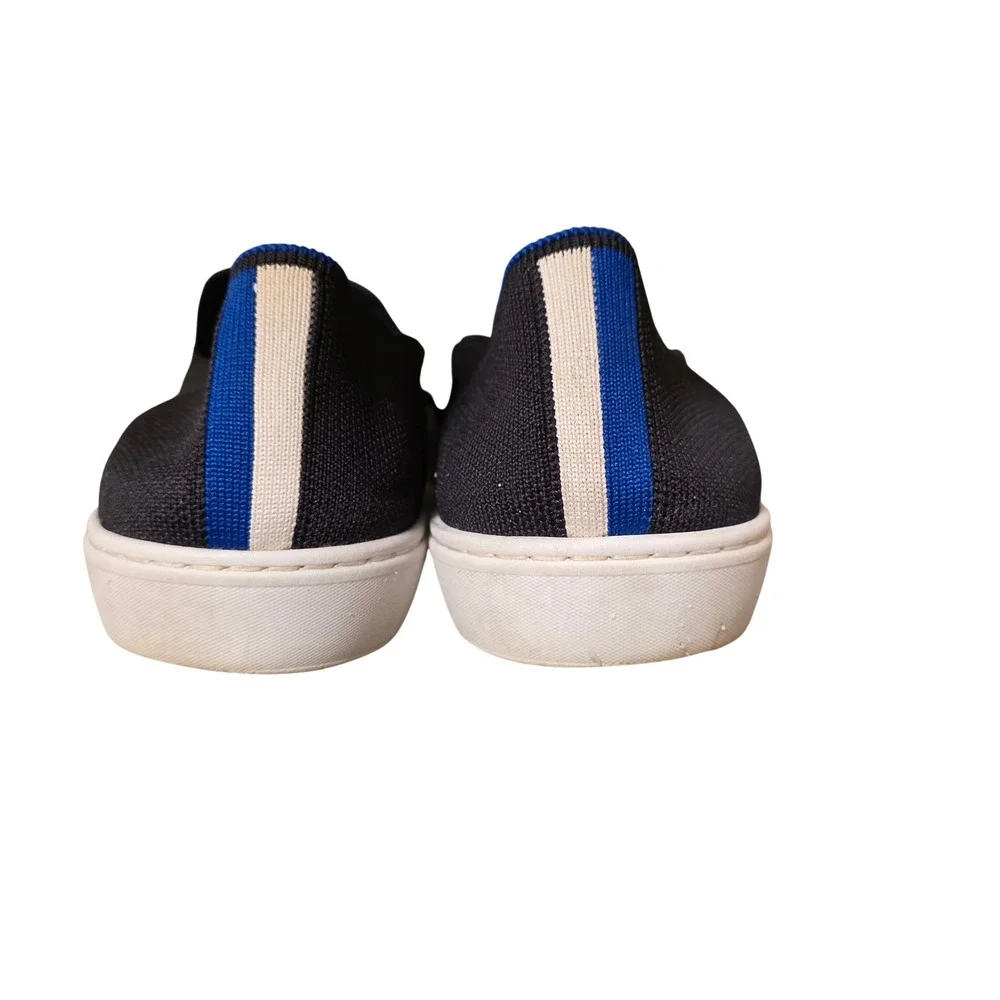 Rothys The Sneaker Black Solid Slip On Knit Shoes Womens 10.5